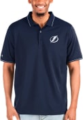 Tampa Bay Lightning Antigua Affluent Polo Polos Shirt - Navy Blue