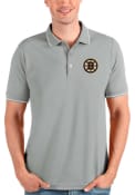Boston Bruins Antigua Affluent Polo Polo Shirt - Grey