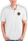 Boston Bruins Antigua Affluent Polo Polo Shirt - White
