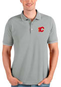 Calgary Flames Antigua Affluent Polo Polo Shirt - Grey