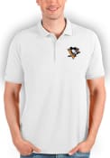 Pittsburgh Penguins Antigua Affluent Polo Polo Shirt - White
