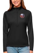 New York Islanders Womens Antigua Tribute 1/4 Zip Pullover - Black