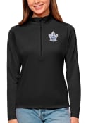 Toronto Maple Leafs Womens Antigua Tribute 1/4 Zip Pullover - Black