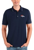 Denver Broncos Antigua Affluent Polo Shirt - Navy Blue