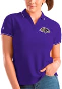 Baltimore Ravens Womens Antigua Affluent Polo Shirt - Purple
