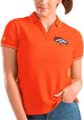 Denver Broncos Womens Antigua Affluent Polo Shirt - Orange