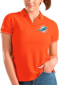 Miami Dolphins Womens Antigua Affluent Polo Shirt - Orange