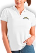 LA Chargers White Silver W Affluent Polo