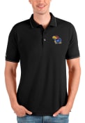 Kansas Jayhawks Antigua Affluent Polo Shirt - Black