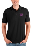Washington Huskies Antigua Affluent Polo Shirt - Black