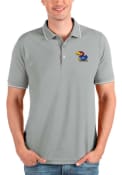 Kansas Jayhawks Antigua Affluent Polo Shirt - Grey