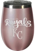 Kansas City Royals 10oz Rose Gold Stemless Wine Stainless Steel Tumbler - Pink