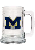 Michigan Wolverines 15oz Glass Logo Stein