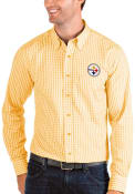 Pittsburgh Steelers Antigua Structure Dress Shirt - Gold
