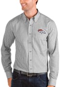 Denver Broncos Antigua Structure Dress Shirt - Grey
