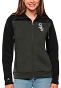 Chicago White Sox Womens Antigua Protect Full Zip Jacket - Black