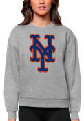 New York Mets Womens Antigua Victory Crew Sweatshirt - Grey