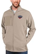 New Orleans Pelicans Antigua Course Full Zip Jacket - Oatmeal