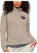 New Orleans Pelicans Womens Antigua Course Full Zip Jacket - Oatmeal