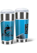 Miami Marlins Personalized 24 oz Eagle Stainless Steel Tumbler - Blue