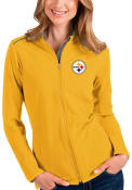 Pittsburgh Steelers Womens Antigua Glacier Light Weight Jacket - Gold