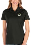 Green Bay Packers Womens Antigua Balance Polo Shirt - Black
