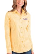 LSU Tigers Womens Antigua Structure Dress Shirt - Gold