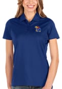 Kansas Jayhawks Womens Antigua Balance Polo Shirt - Blue