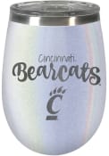 White Cincinnati Bearcats 10oz Opal Script Logo Stainless Steel Stemless