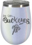Ohio State Buckeyes 10oz Opal Stemless Wine Stainless Steel Tumbler - White
