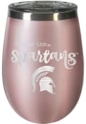 Michigan State Spartans 10oz Rose Stemless Wine Stainless Steel Tumbler - Pink