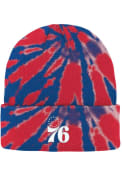 Philadelphia 76ers Youth Tie Dye Cuff Knit Hat - Blue