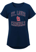 St Louis Cardinals Girls Tail Spin T-Shirt - Navy Blue