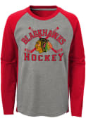 Chicago Blackhawks Boys Intent Fashion T-Shirt - Grey