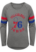 Philadelphia 76ers Girls Defense Long Sleeve T-shirt - Grey