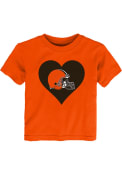Cleveland Browns Toddler Girls Heart T-Shirt - Orange