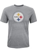 Pittsburgh Steelers Youth Distressed Primary Fashion T-Shirt - Grey