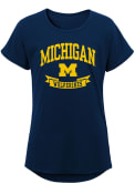 Michigan Wolverines Girls Collegiate Banner T-Shirt - Navy Blue