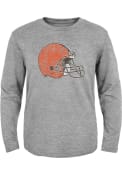 Cleveland Browns Youth Distressed Primary T-Shirt - Grey