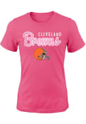 Cleveland Browns Girls Big Game T-Shirt - Pink