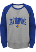 Kansas Jayhawks Youth Victory Crew Sweatshirt - Grey