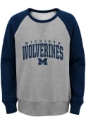Michigan Wolverines Youth Victory Crew Sweatshirt - Grey