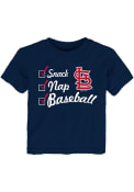 St Louis Cardinals Toddler Snack Nap T-Shirt - Navy Blue