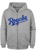 Kansas City Royals Youth Wordmark Full Zip Jacket - Grey