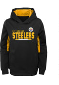 Pittsburgh Steelers Youth Long Season Hooded Sweatshirt - Black