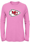 Kansas City Chiefs Girls Primary Long Sleeve T-shirt - Pink