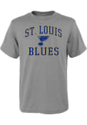 St Louis Blues Youth Arch Mascot T-Shirt - Grey