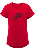 Detroit Red Wings Girls Energized Dolman T-Shirt - Red