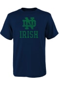 Notre Dame Fighting Irish Youth Distressed Primary Logo T-Shirt - Navy Blue