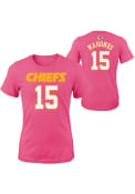 Patrick Mahomes Kansas City Chiefs Girls Outer Stuff Name and Number T-Shirt - Pink
